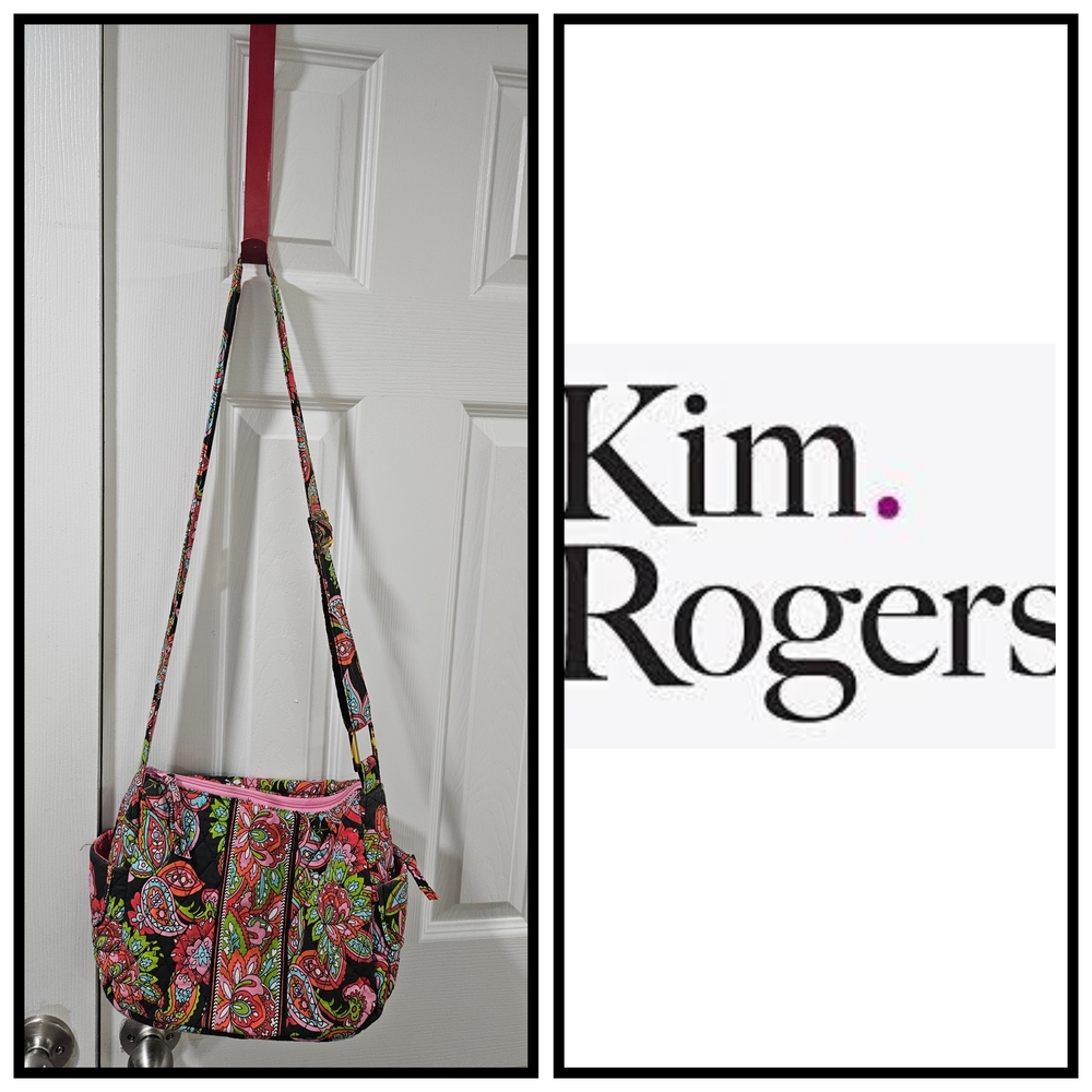 Kim Rogers Multcolored Crossbody Bag with Floral Design